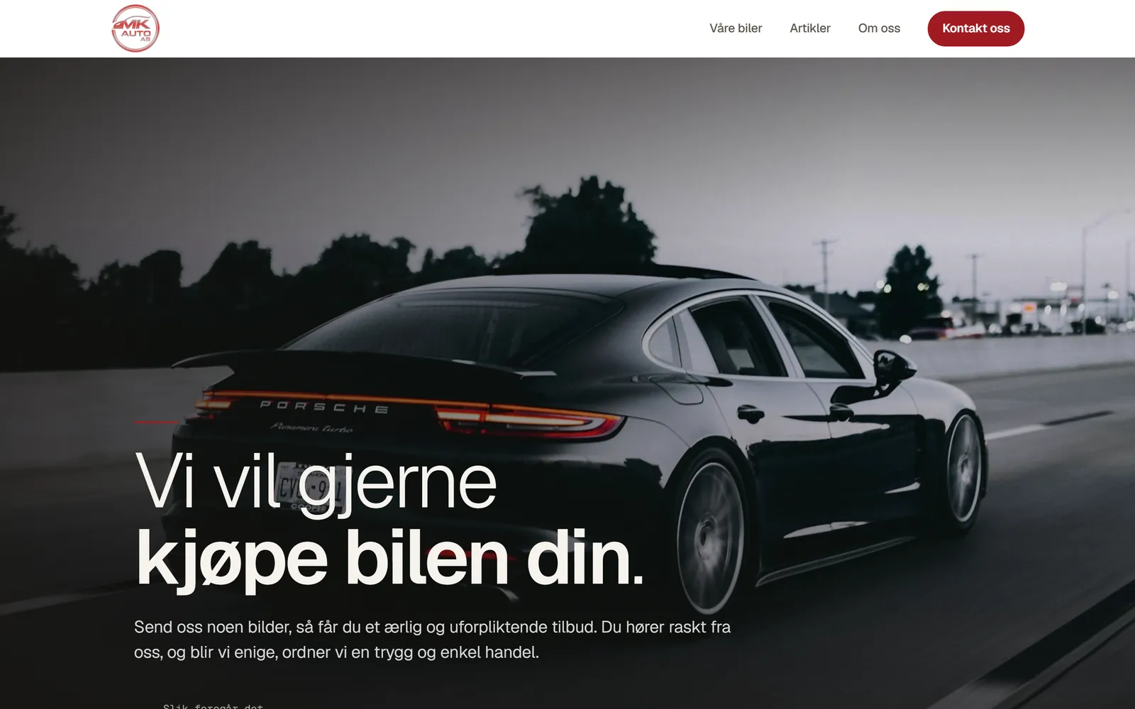 Vi kjøper bilen din på mk-auto.no