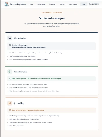 Brobekk Legekontor — skjermbilde 3
