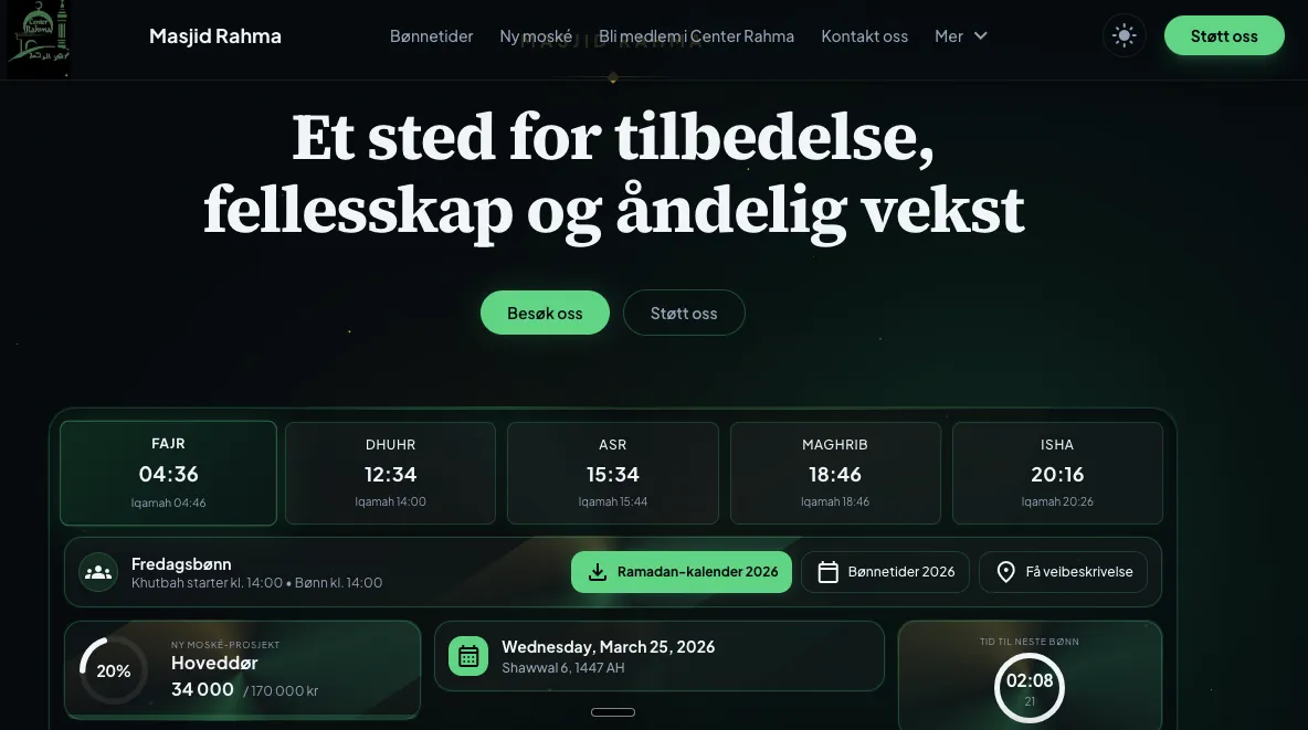 Fullside skjermbilde av Center Rahma