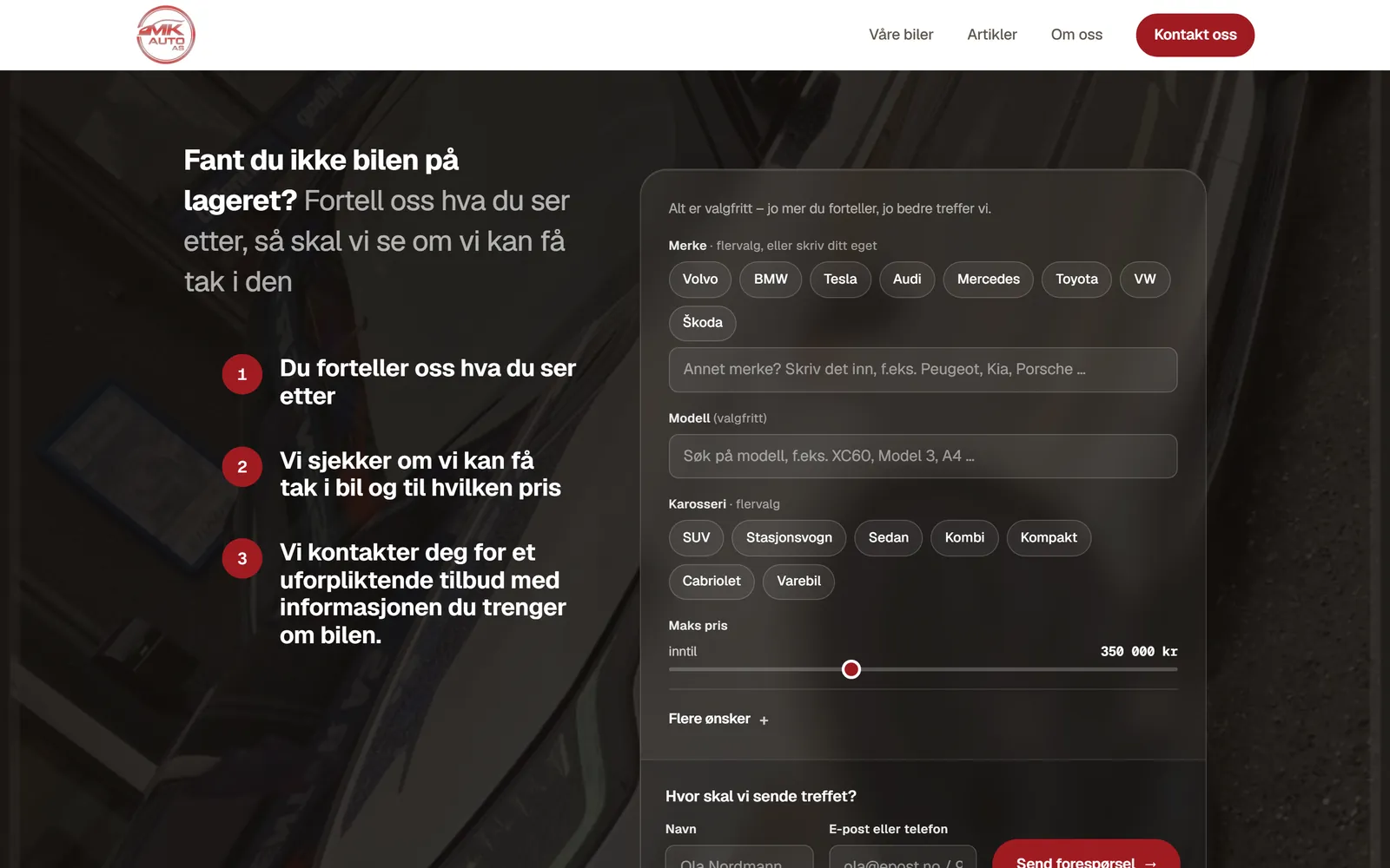 Fant du ikke bilen? på mk-auto.no